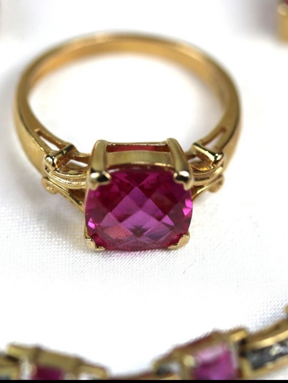 Ross Simmons Elegant Gold Vermeil & Ruby Ring Size 9